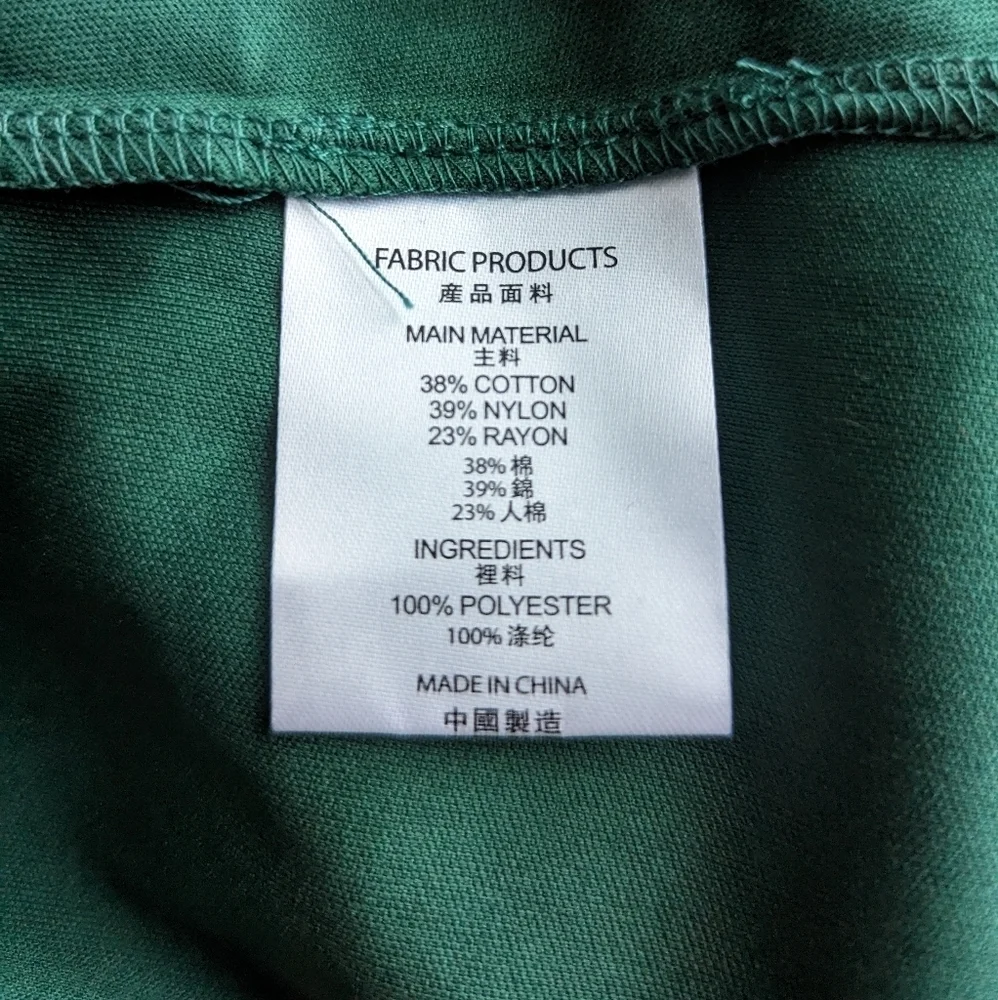 Miusol Deep Green Faux Wrap Ruffle Dress Scalloped Neck HiLo Skirt sz XXL= US XL - Picture 8 of 11